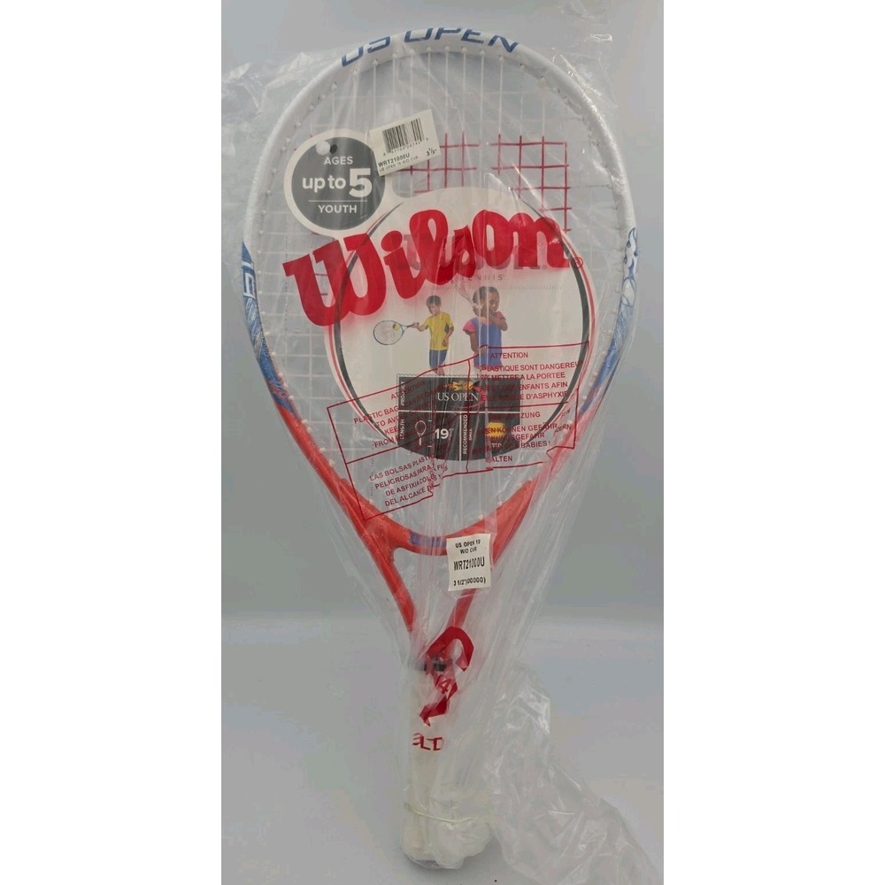 Wilson Youth US Open Recreational Tennis Racket Orange Blue 19in WRT21000U